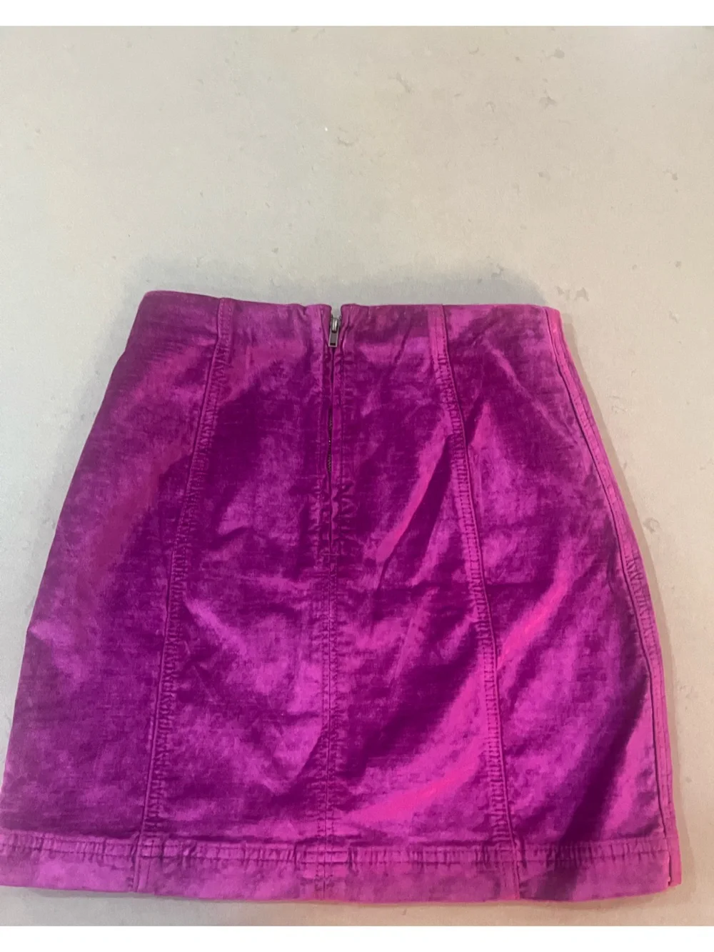 Free People Velvet Mini Skirt in Vibrant Magenta